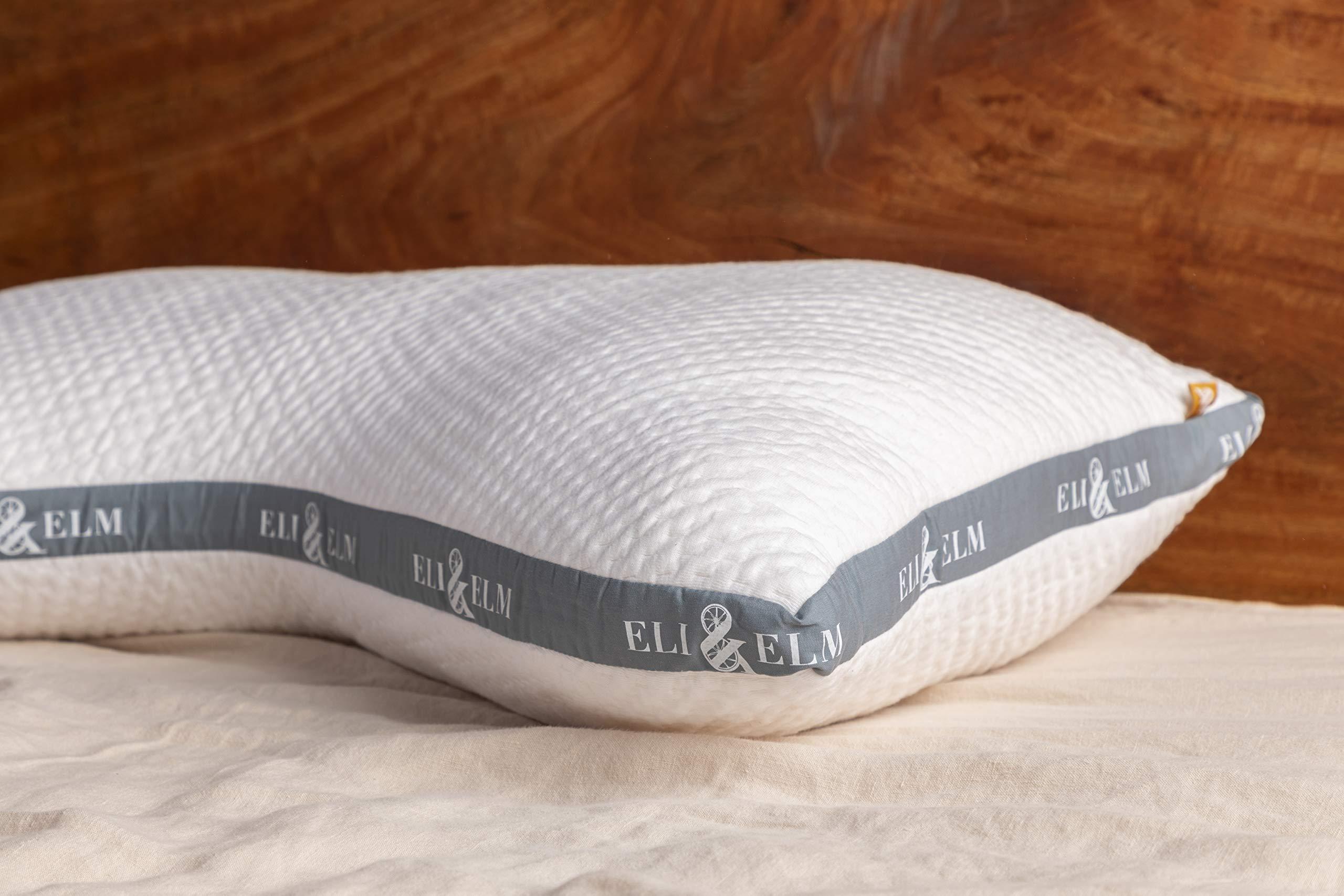 Eli & Elm Eli & Elm | Best Ergonomic Side Sleeper Pillow for Neck Pain. Supportive Cooling Latex Fill with Luxury Breathable Cover. U-Shape Contoured Design. Queen Size Bed Pillow - 17" X 29"