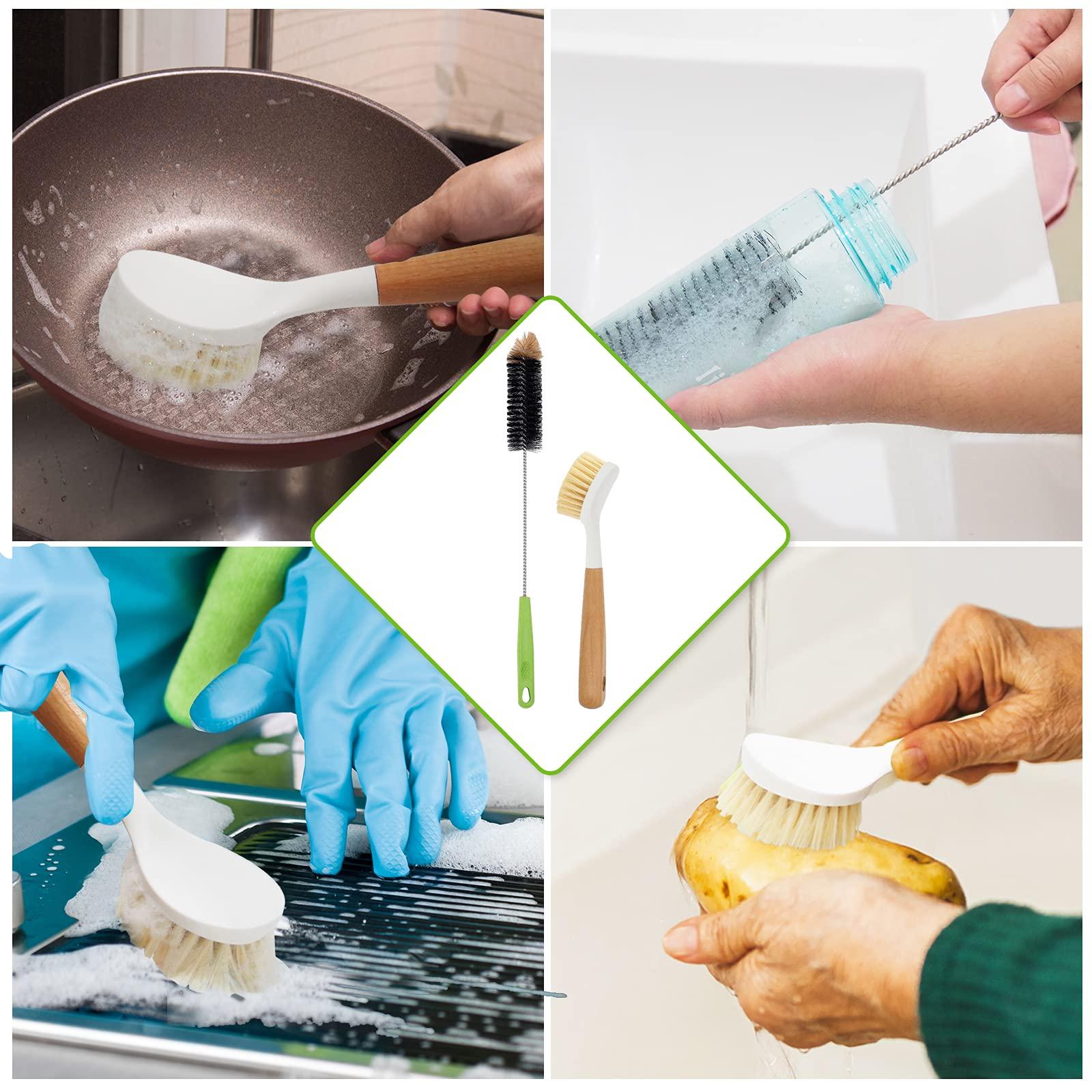 Haomaomao Bottle Brush, Bendable Long Handle Cleaner Brushes for Cleaning Neck Bottles, Baby Bottles, Water Bottles, Tumblers, Flask, Bird Feeder, Vase and Home Kitchen Sink Cleaning Brush