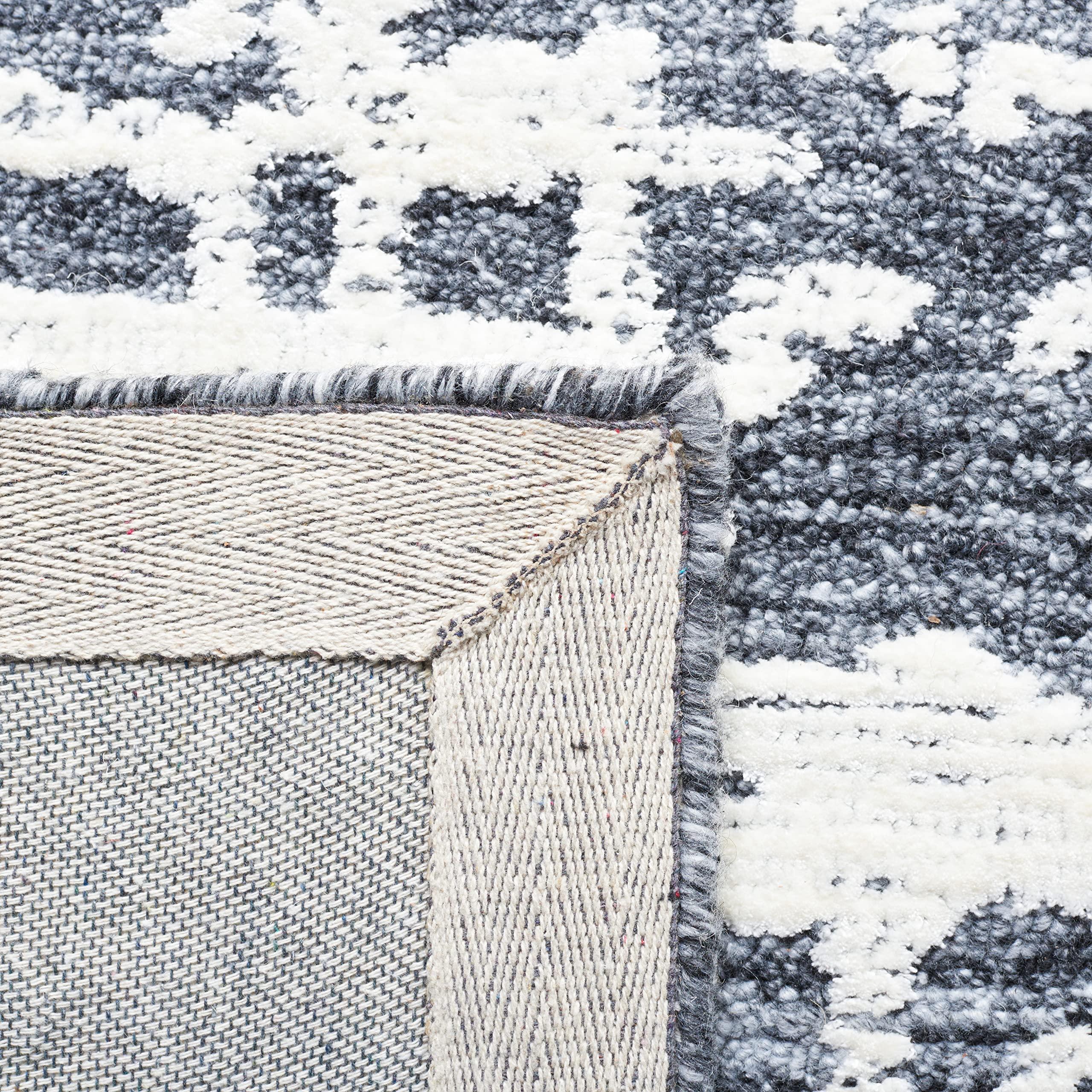 Safavieh SAFAVIEH Soho Collection 8' x 10' Grey/Ivory SOH657F Handmade Modern Abstract Premium Viscose Blend Living Room Dining Bedroom Area Rug