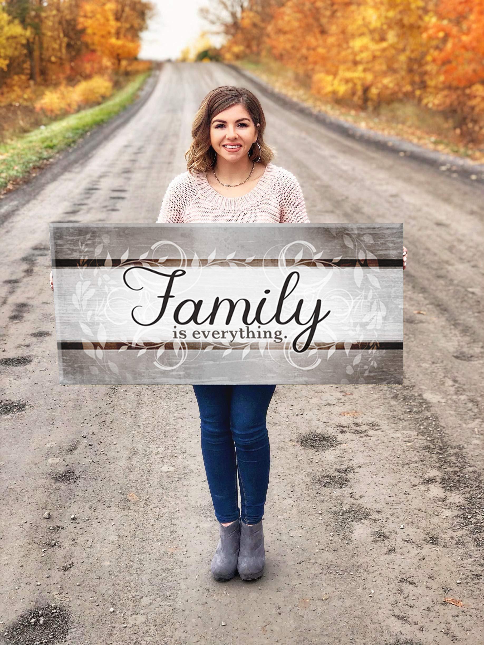 Sense for Decor Sense Of Art| Family Is Everything| Family room furniture| Framed wall art| Large canvas wall art| Farmhouse decor| Family wall dcor| Living room decor (42 x 19, Family is Everything V2 (Brown))