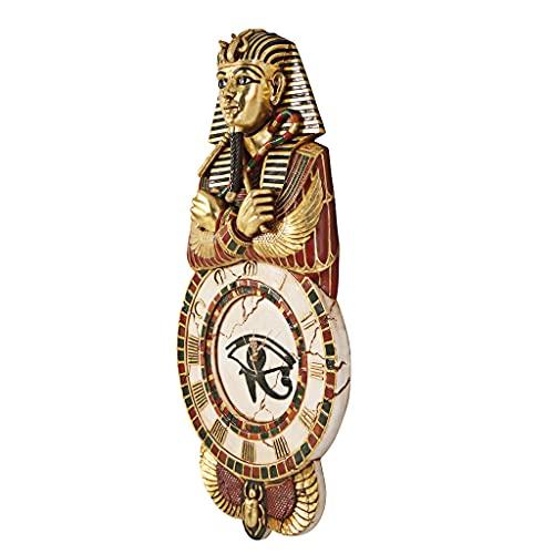 Design Toscano Design Toscano Medinet Habu Egyptian Wall Clock Sculpture, 40 Inch, Gold Leaf