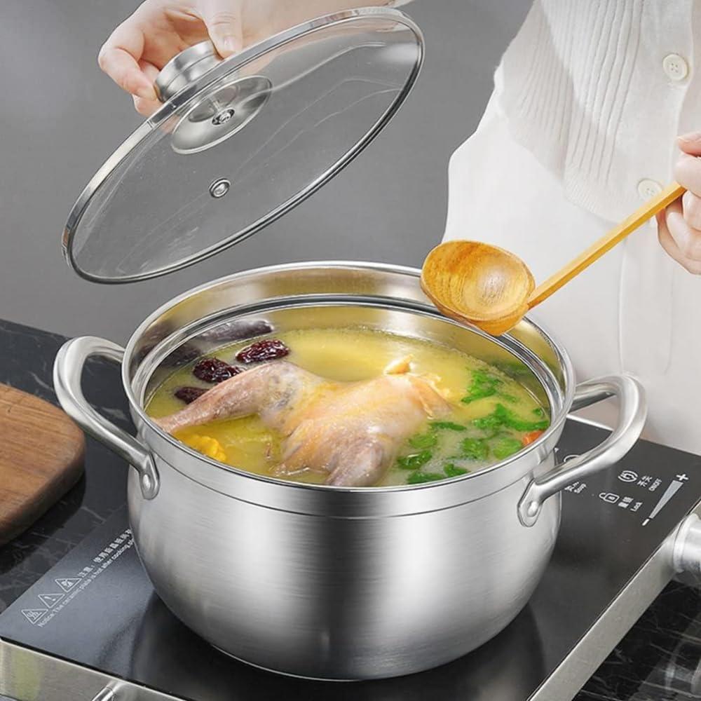 LRTYZBD LRTYZBD Stainless Steel Saucepan Stainless Steel Saucepan Stainless Steel Cookware Stockpot Induction Pot with Lid Kitchen Soup Pot Nonstick Stockpot 5L for Home Cooker Oven Pans Oven Pans