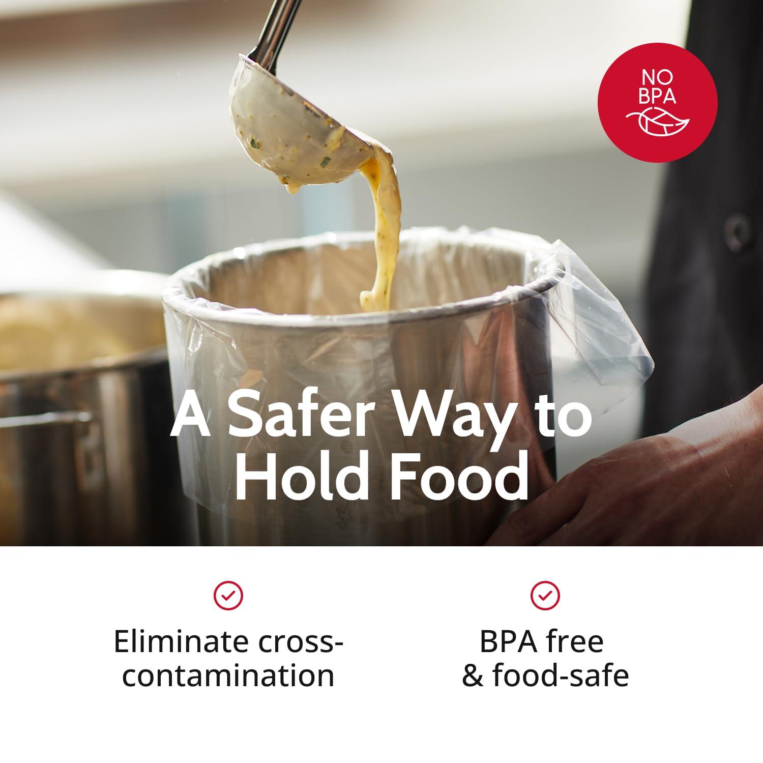 PanSaver PanSaver Hotel Clear Round Pan Liners for Easy Clean Up - Disposable Buffet Pan Liners, Ovenable up to 400F (6 & 7 Quart Round Pan Liner - 15 x 15 IN)