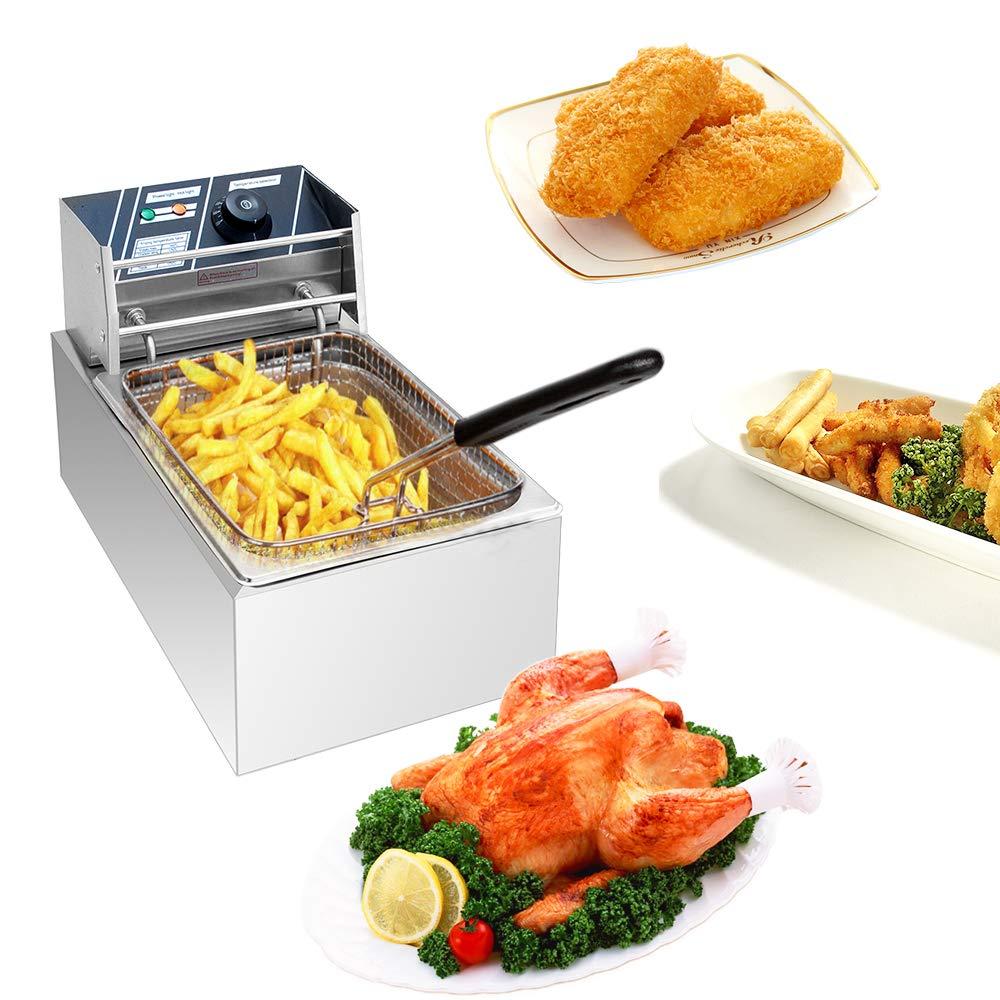 YYAO YYAO Deep Fryer 2500 W 6.3QT/6L Stainless Steel Electric Fryer with Baskets and Filters,Electric Fryer for Turkey,Steak,French Fries,Donuts