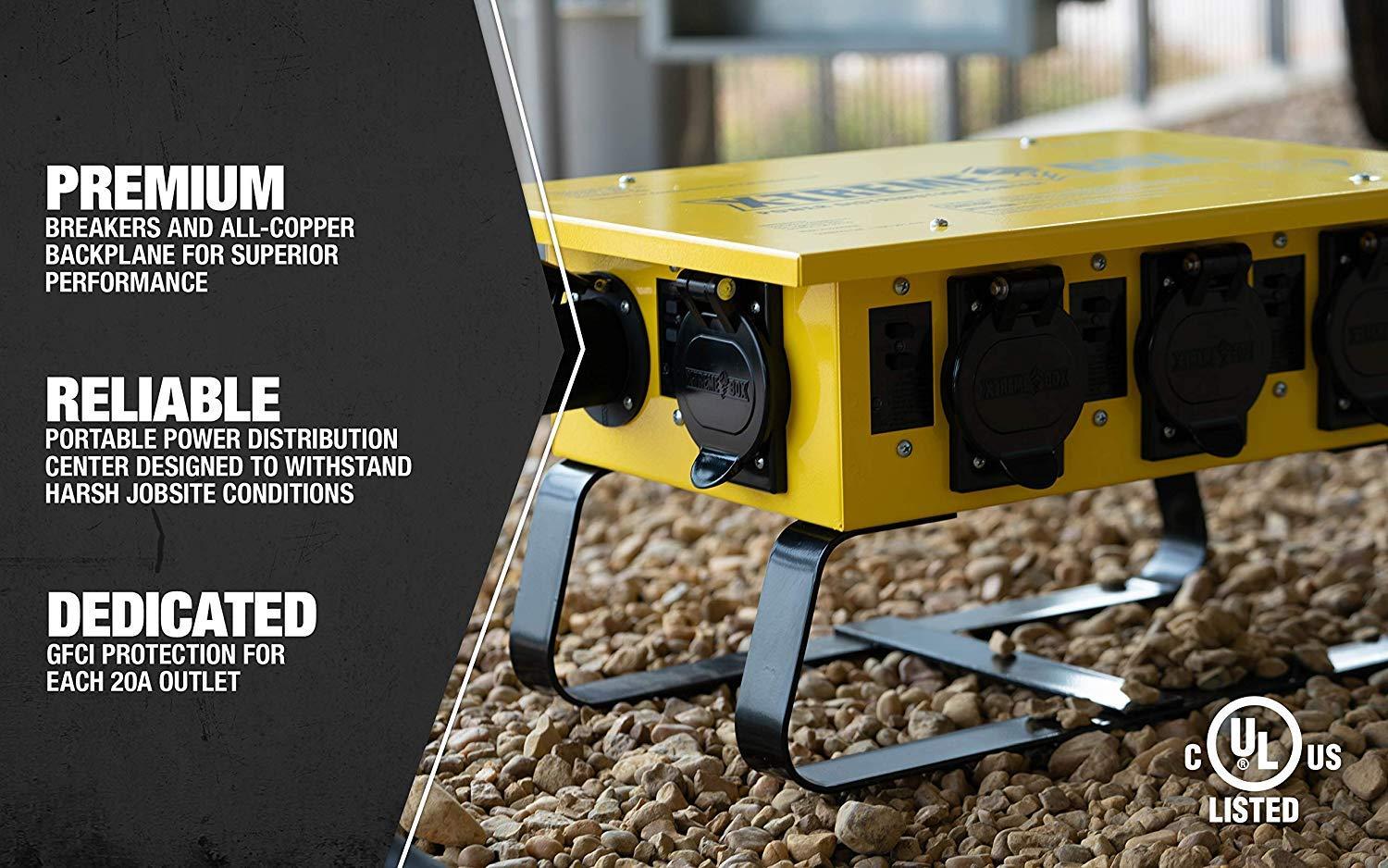 Southwire Southwire X-treme Power Distribution Box, Temporary Power Box, 50-Amp, 125/250V, GFCI 6506UGSX