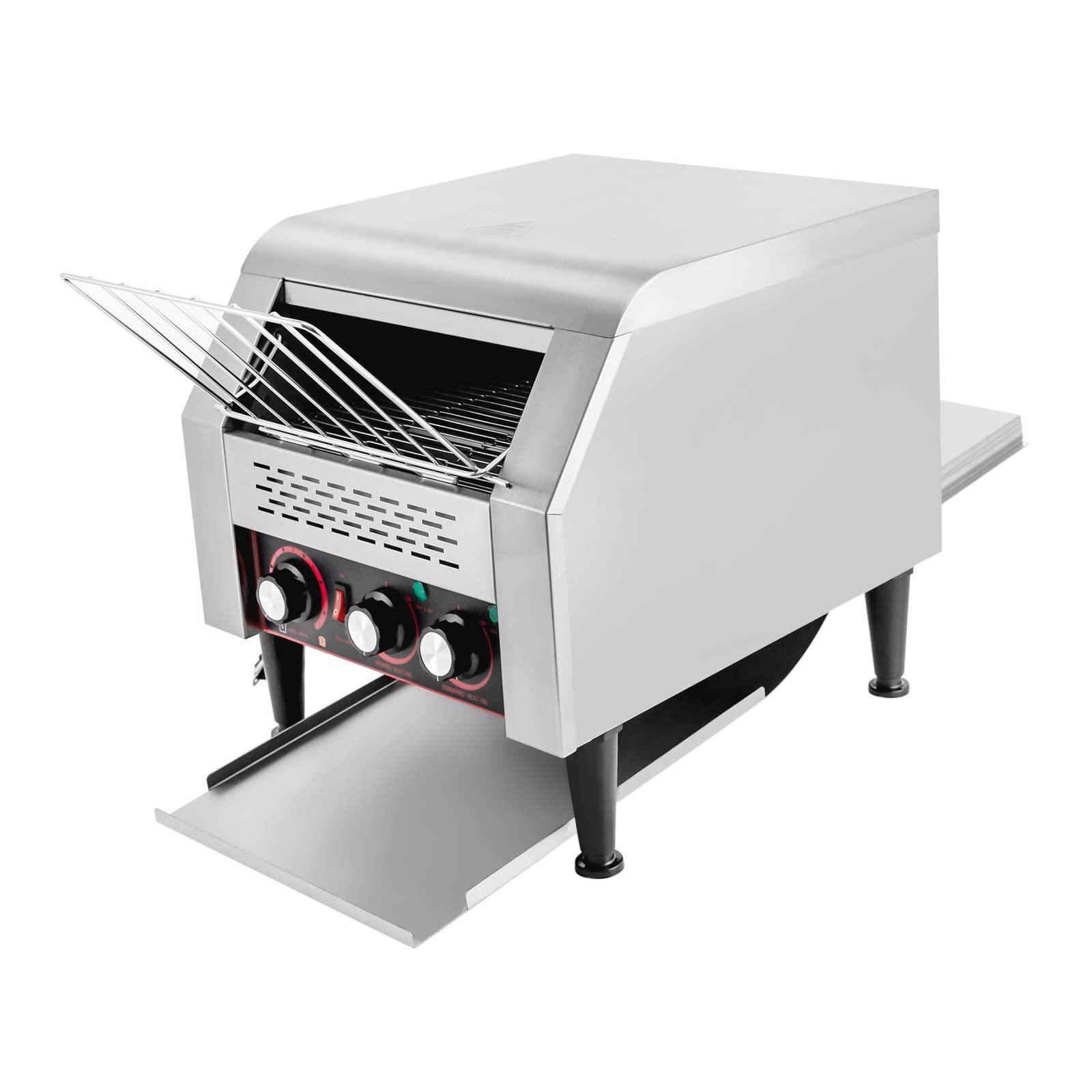 SHIOUCY 300 Slices/Hour Commercial Conveyor Toaster, 2200W Stainless Steel Heavy Duty Industrial Toasters, Countertop Electric Restaurant Equipment for Home Restaurants Bakery Use