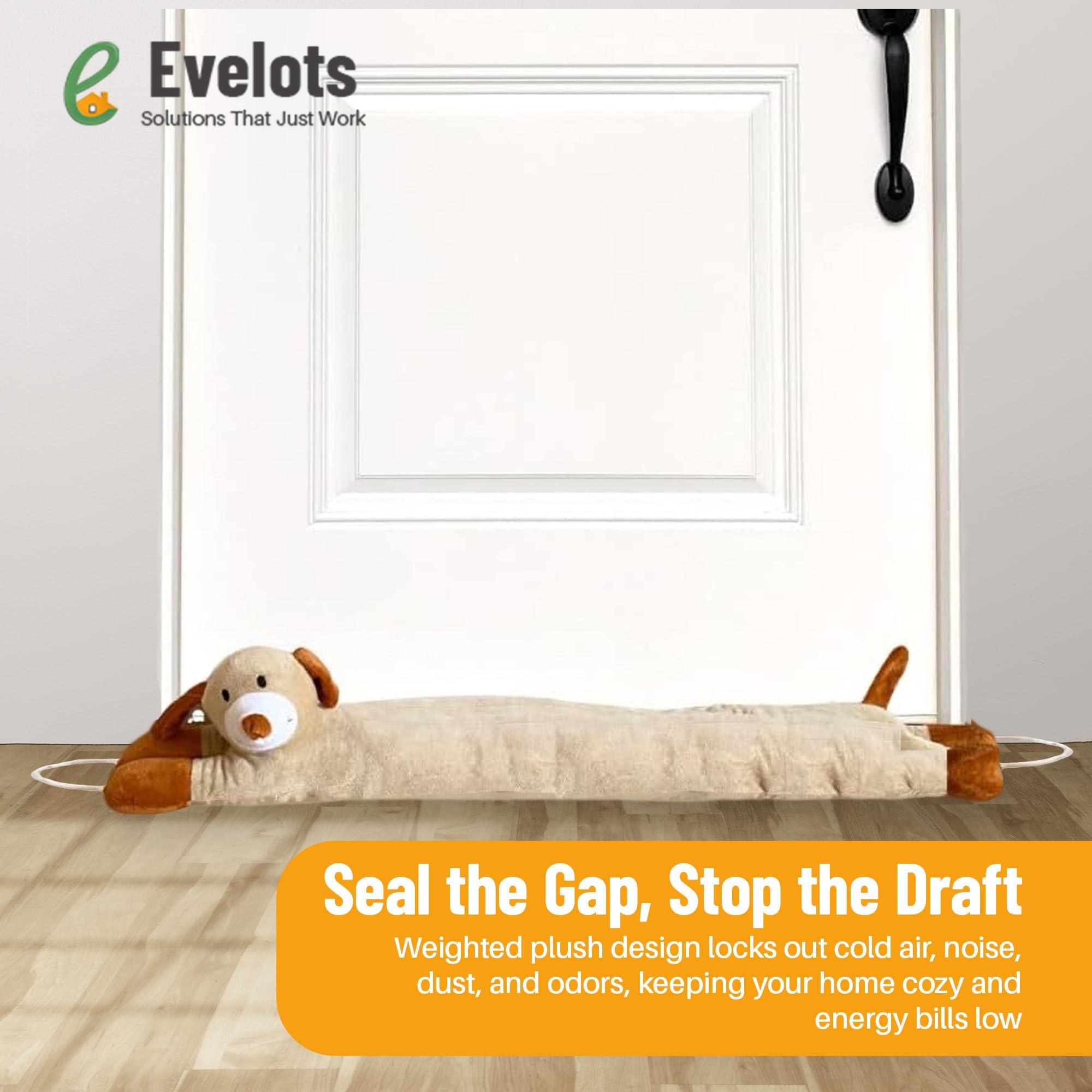 Evelots Evelots Under Door Dog Draft Stopper - Weighted - Keep Cold Air, Warm Air Out - Odor, Noise, Dust, Wind Blocker - Great for Window - Full 38 Inch Long - Heavy Duty Cute Puppy - Hanging Loops