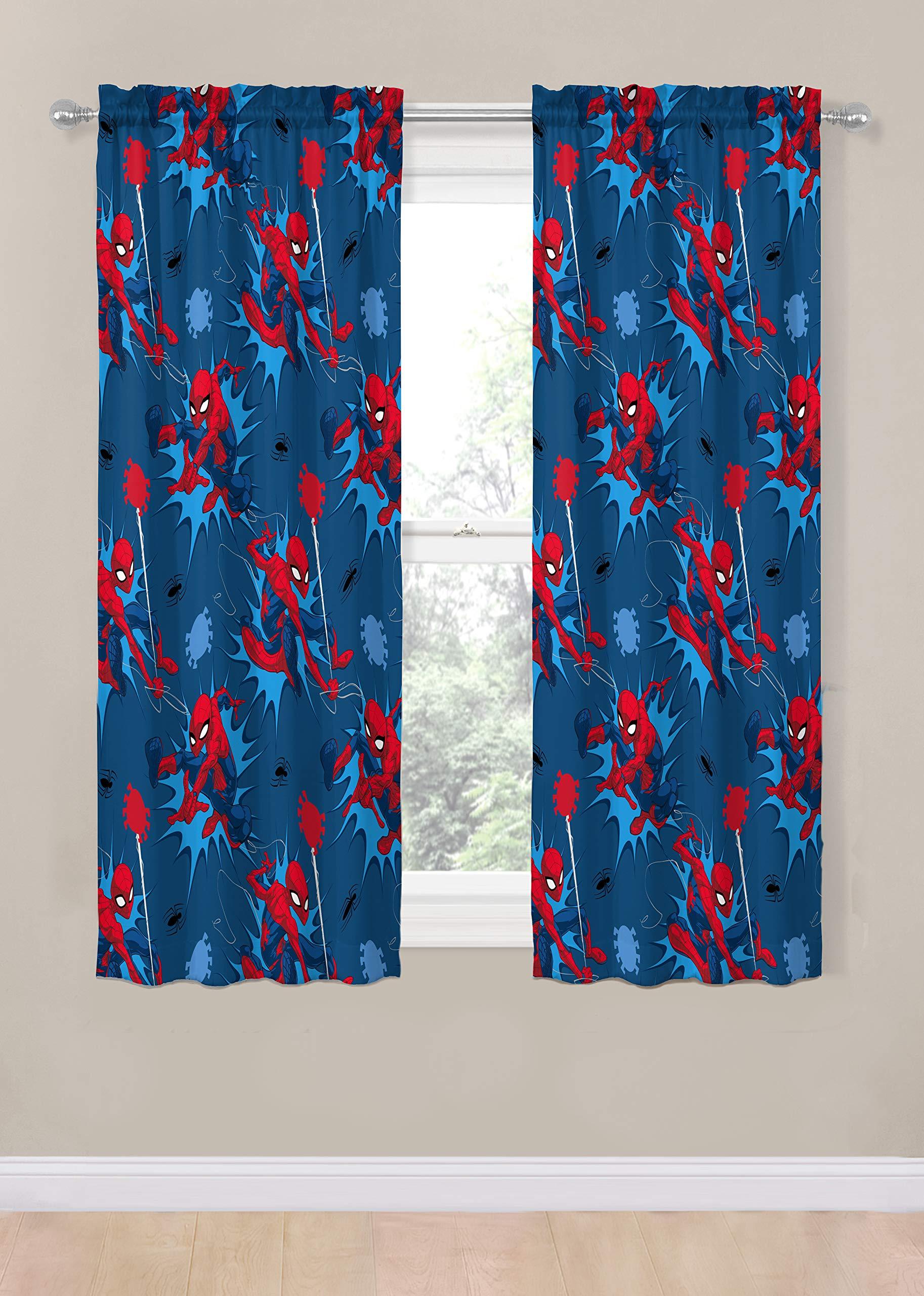 Jay Franco Jay Franco Marvel Spiderman Webbed Wonder Twin Bed Set and Spidey Daze Drapes Bundle