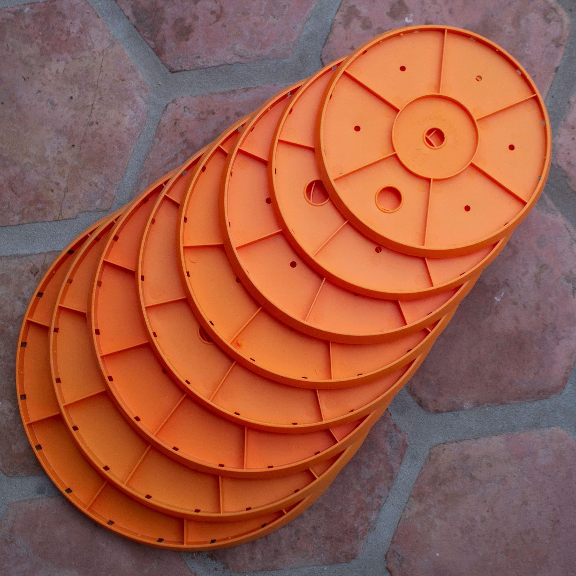 Rush Creek Designs Bloem Ups-A-Daisy Round Planter Insert: 16\" - Orange - Durable Resin Disk, Drainage Holes, Place Inside A Planter, Use Less Potting Soil, for Indoor & Outdoor Use, Gardening