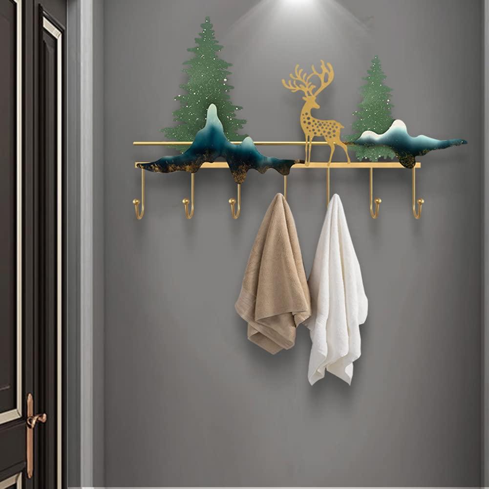 GraSky Coat Hooks,Coat Hooks Wall Mounted,Coat Rack,Stainless Steel Coat Hooks Rack Coat Hook Rack Wall Mounted - Modern Heavy Duty Metal Coat Hook Rack for Wall to Hang Robes, Handbags, Keys, Towels, Hats (