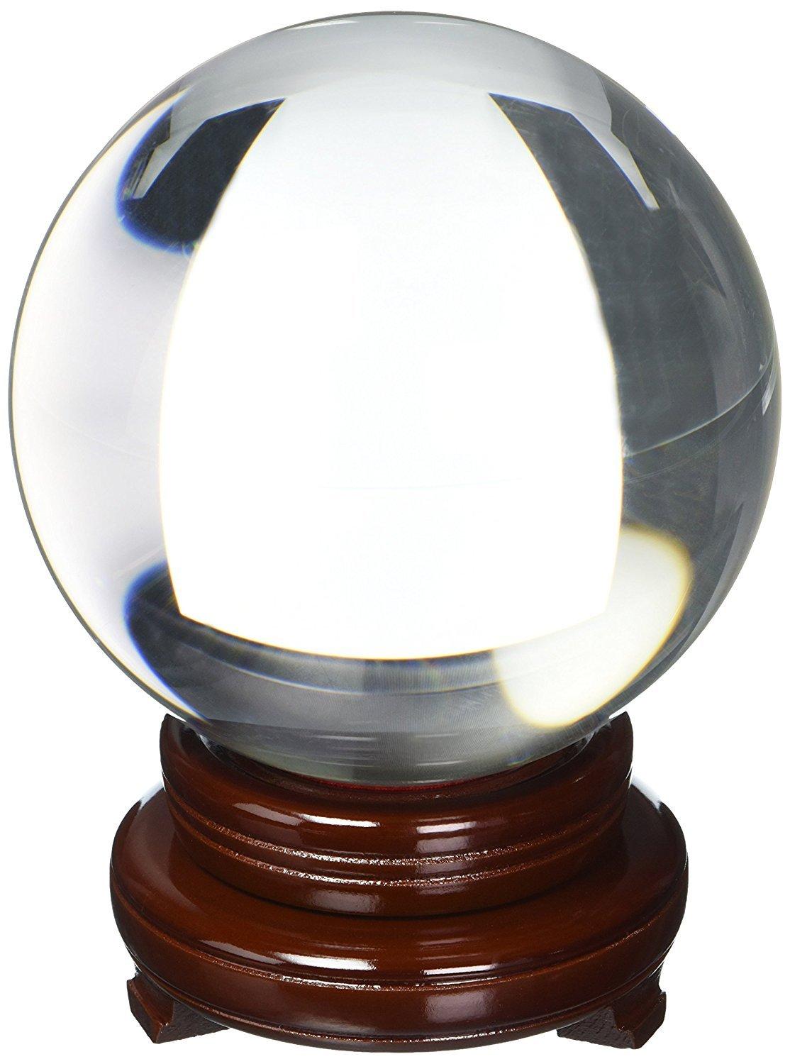 Amlong Crystal Amlong Crystal Clear Crystal Ball 150mm (6 inch) Including Wooden Stand