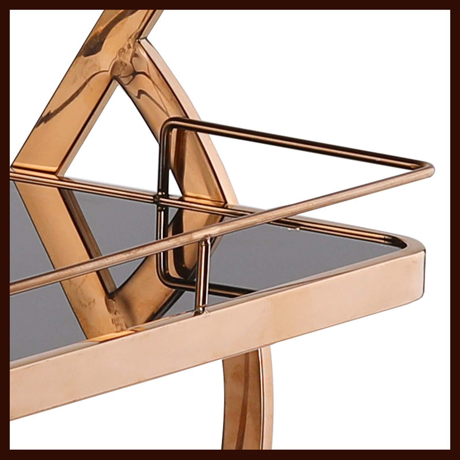 MaGiLL Bar Cart Bar Carts for Home, Mobile Wine Cart On Wheels, Wine Rack Table with Glass Holder, Kitchen Serving Trolley (Gold 70x45x88cm)