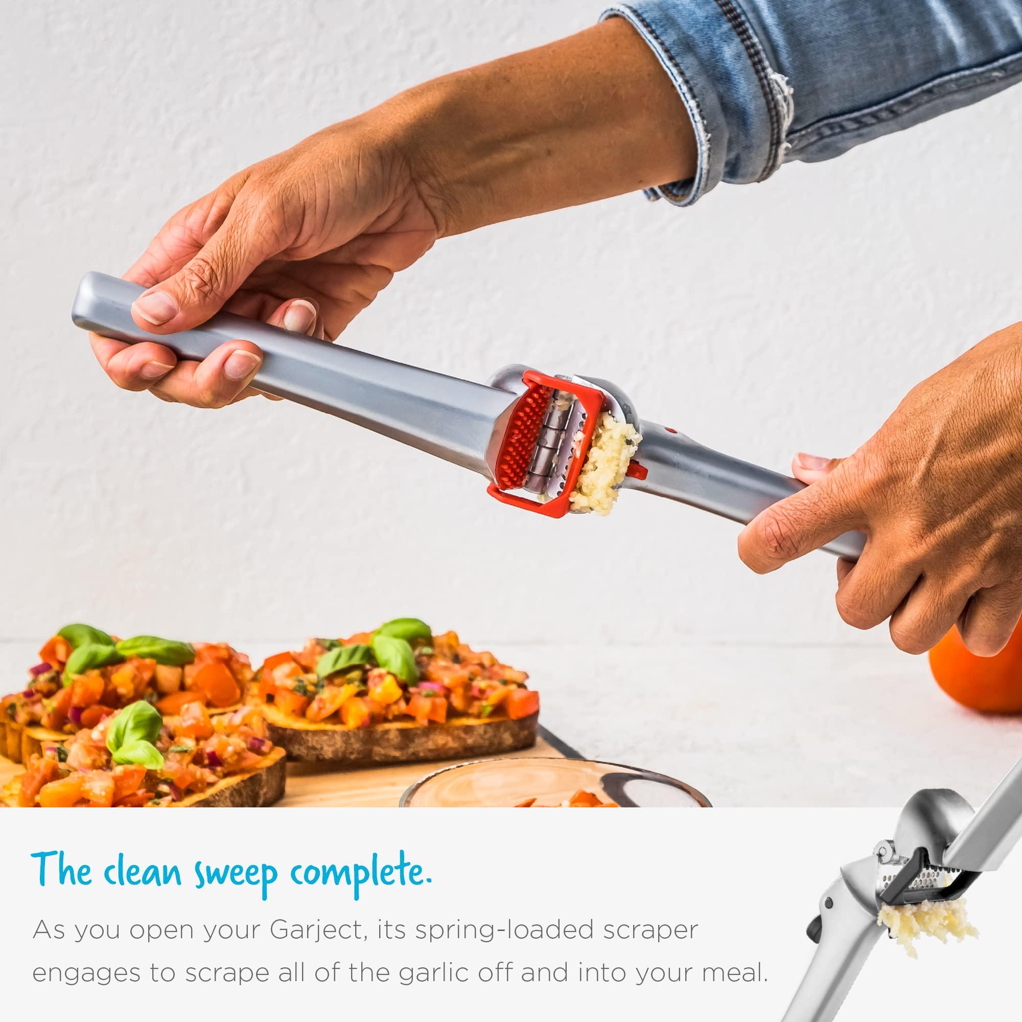 Dreamfarm Dreamfarm Garject 2-In-1 Garlic Peeler, Garlic Press & Mincer with Garlic Peel Ejector, Chrome-Plated Zinc - Black