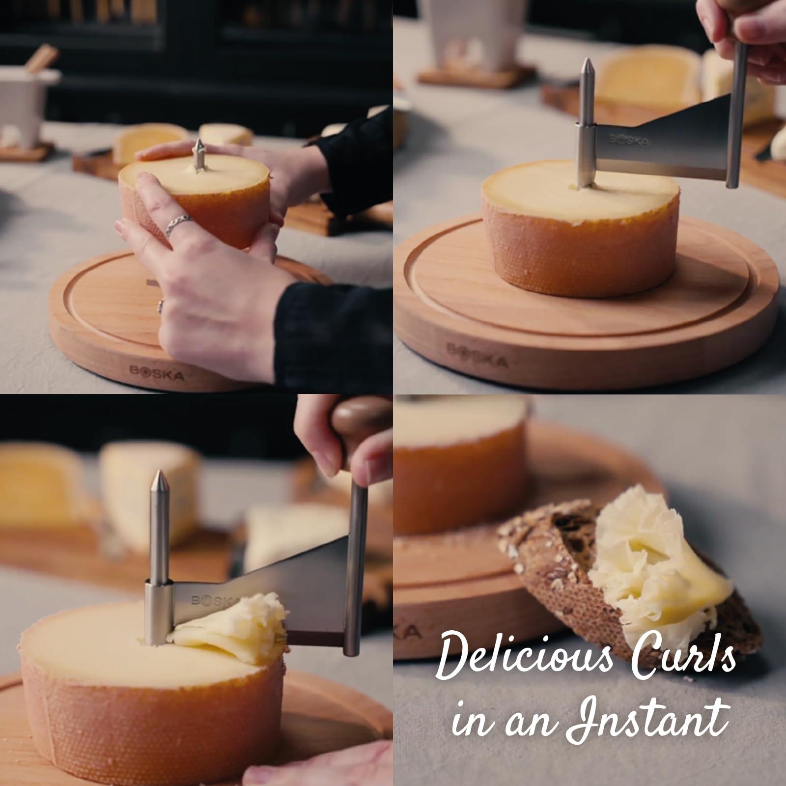 BOSKA BOSKA Cheese Curler Amigo - The Original with 10-year Warranty - Cheese Wheel for i.a. Tete de Moine, Girolle & Chocolate - Cheese Shaver made of Stainless Steel