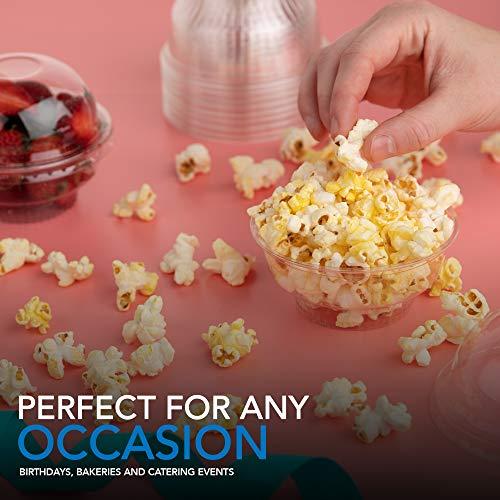 Stock Your Home Mini Clear Plastic Dessert Cups with Lids 5 oz (Set of 50) Small Disposable Parfait Cup, Dome Lid - No Hole, 5-Ounce Party Fruit Containers, Banana Pudding Bowl, Jello, Ice Cream, Desserts Container