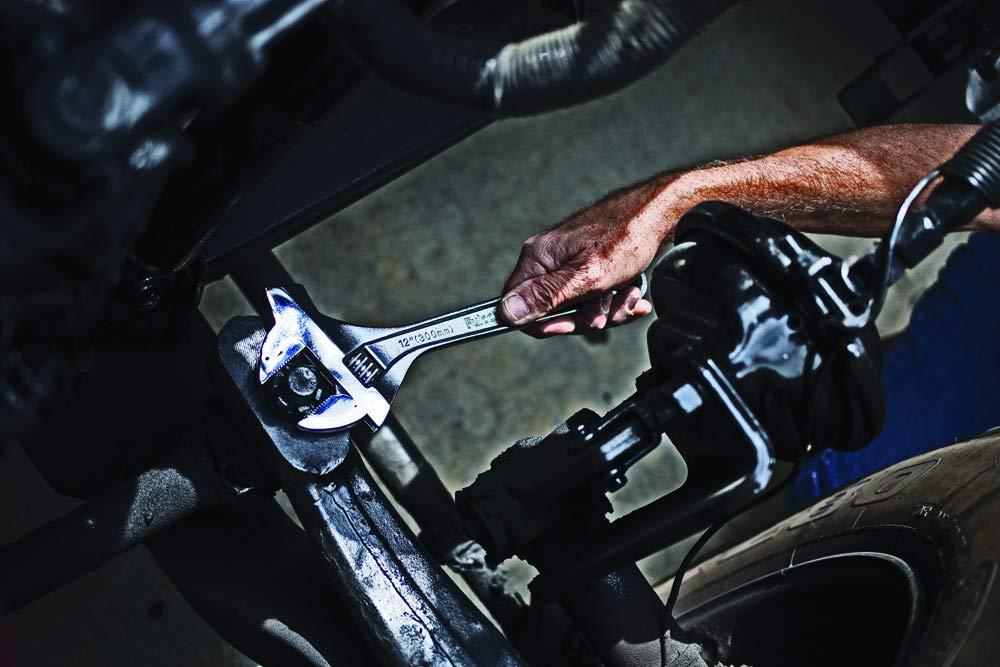 Proferred Proferred T10001 Mining Adjustable Wrench with Hammer, Chrome Finish, 12"