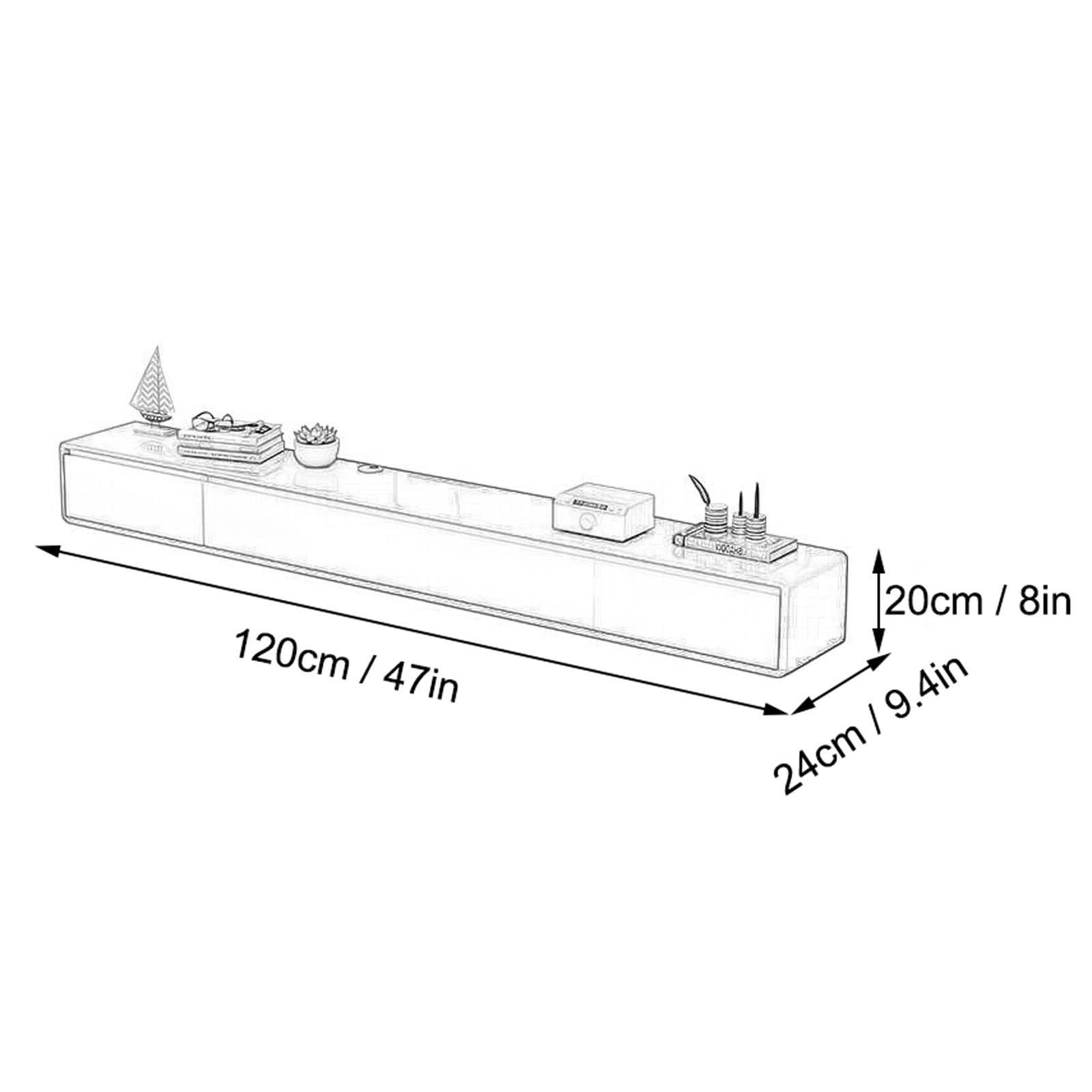 KOWJIFH Wall Shelf Floating Shelf Wall mounted TV Cabinet Set-top box Router Sky Box CD DVD Photo Jewellery Storage Cabinet TV Stands Bedroom Living room Office Multimedia Console Display Shelf Book Shelf
