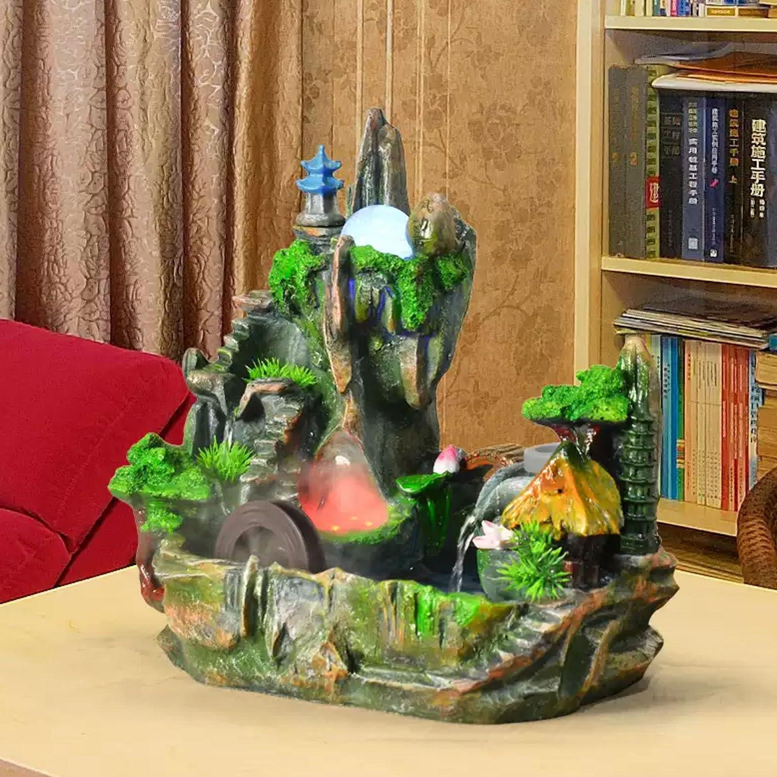 APMOE Table Fountain, Tabletop Fountain Indoor Waterfall Desk Fountain for Office Zen Water Fountain Small Water Fountain Indoor Water Fountains Tabletop(Small)