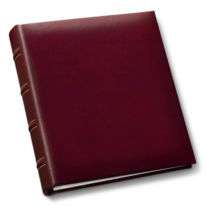 Gallery Leather Gallery Leather Photo Album 4x6-3 Ring Binder Photo Album, 60 Pages for 120 Photos, Fillable, Can Fit 4x6 Photos, Handcrafted - Acadia Burgundy - 9.25 x 8 \", Compact