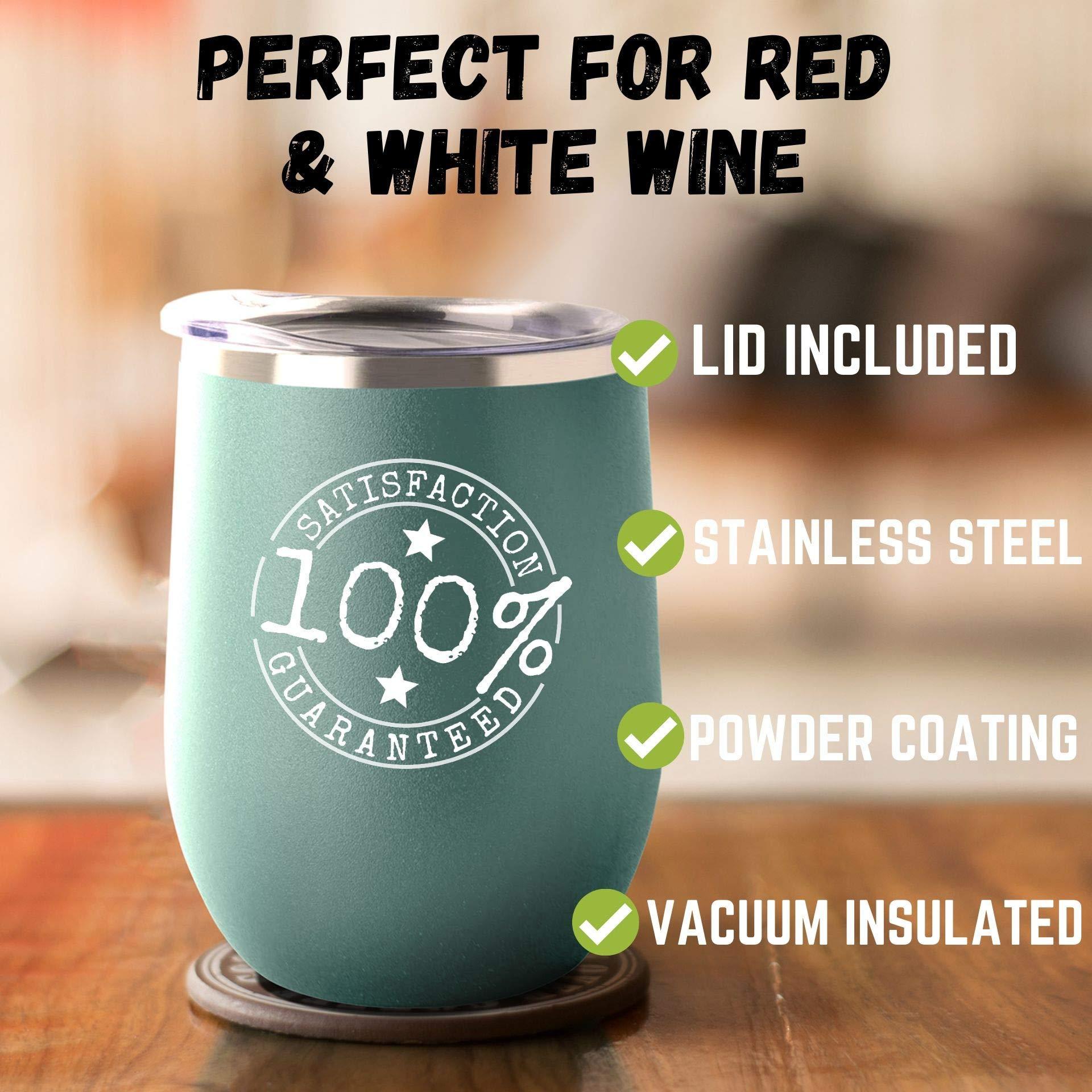 EzGift Idahoan Wife Wine Glass Funny Gift For Husband Him Idaho Gag Nothing Scares Me Insulated Lid Teal