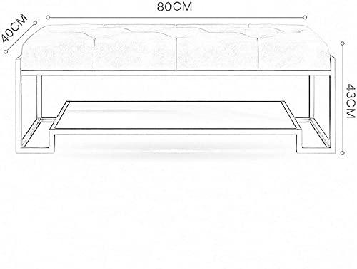 ORBATT Entryway Bench, Shoe Bench for Living Room, Shoe Storage Bench Entryway Shoe Rack with Cushioned Seat for Entryway Living Room Bedroom Hallway Metal Furniture ( Color : Dark Green , Size : 80*40*43cm
