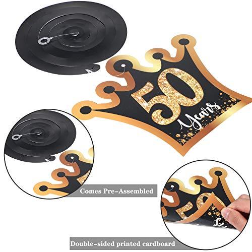 Blulu Blulu 50th Birthday Party Foil Hanging Swirls Decorations Ceiling Glitter Celebration 50th Hanging Swirls Cutouts Ornaments for Men Women 50 Years Old Party Supplies, 30 Pcs