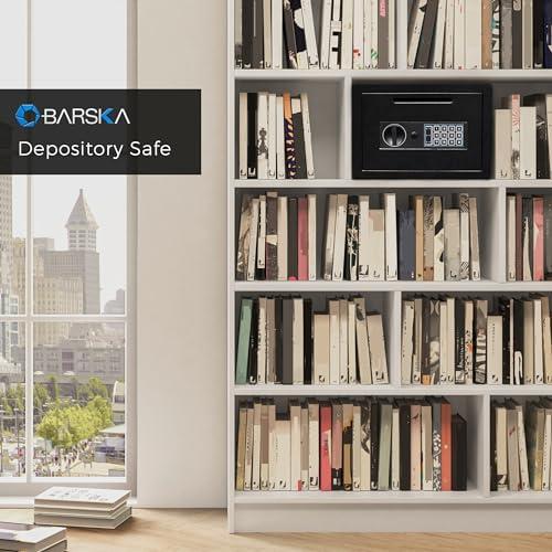 BARSKA BARSKA AX11934 Compact 0.57 Cubic Ft Digital Multi-User Keypad Security Business Depository Drop Safe with Front Load Drop Box for Money, Cash & Mail Lock Box
