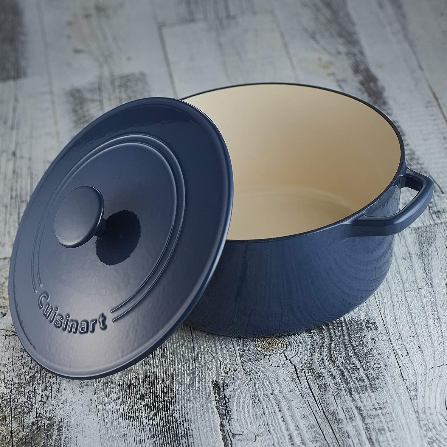 Cuisinart Cuisinart Chef\'s Classic Enameled Cast Iron Round Covered Casserole (Provencal Blue, 5- Quart)