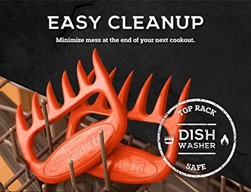 Bear Paws Bear Paws Meat Claws - The Original Meat Shredder Claws, USA Made - Easily Lift, Shred, Pull and Serve Meats - Ultra-Sharp, Ideal Meat Claws for Shredding Pulled Pork, Chicken, Beef, Turkey - Orange
