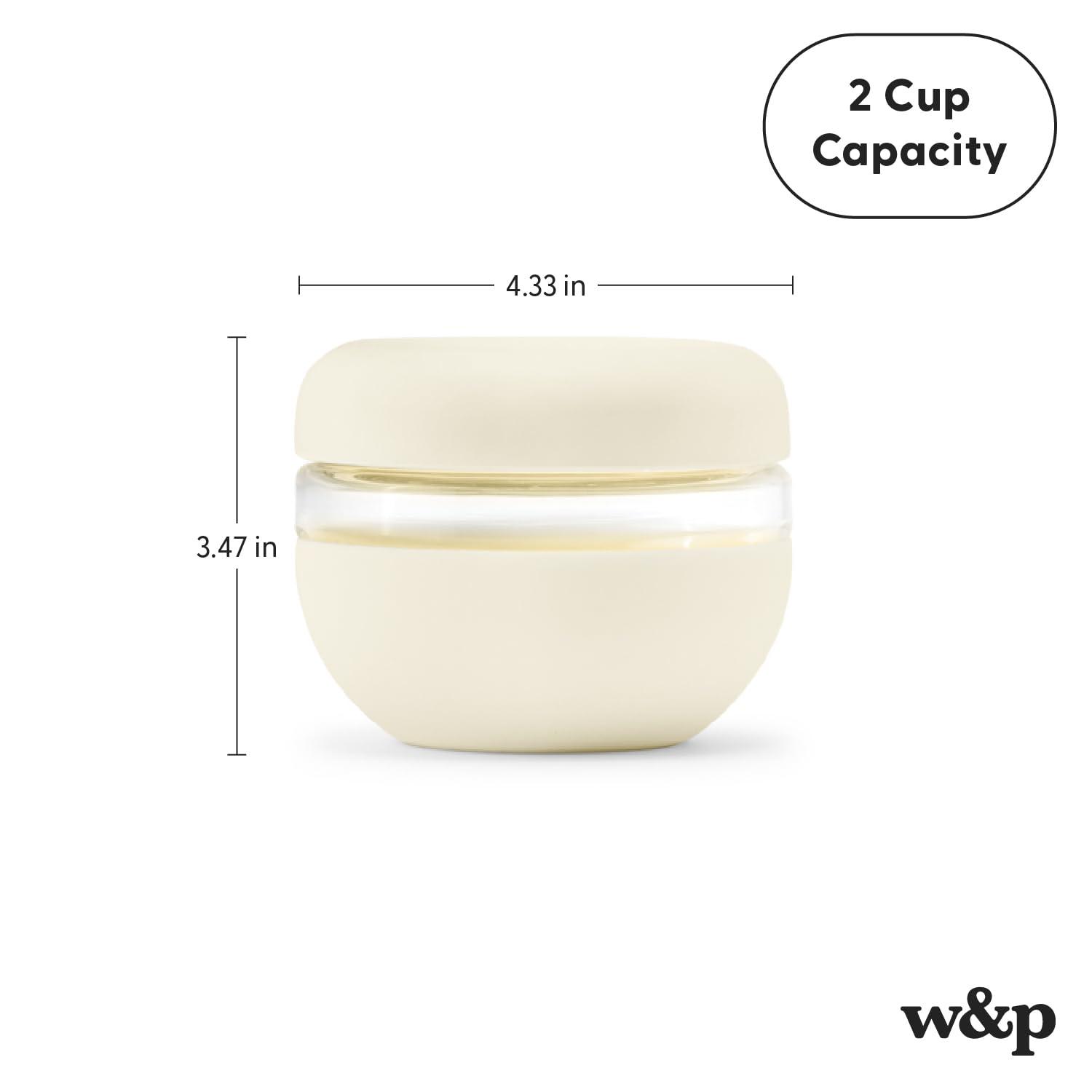 W&P W&P Porter Seal Tight Glass Food Storage Container with Lid, Terrazzo Cream 16oz, Leak & Spill Proof Meal Prep Container, Microwave & Dishwasher Safe, Borosilicate Glass