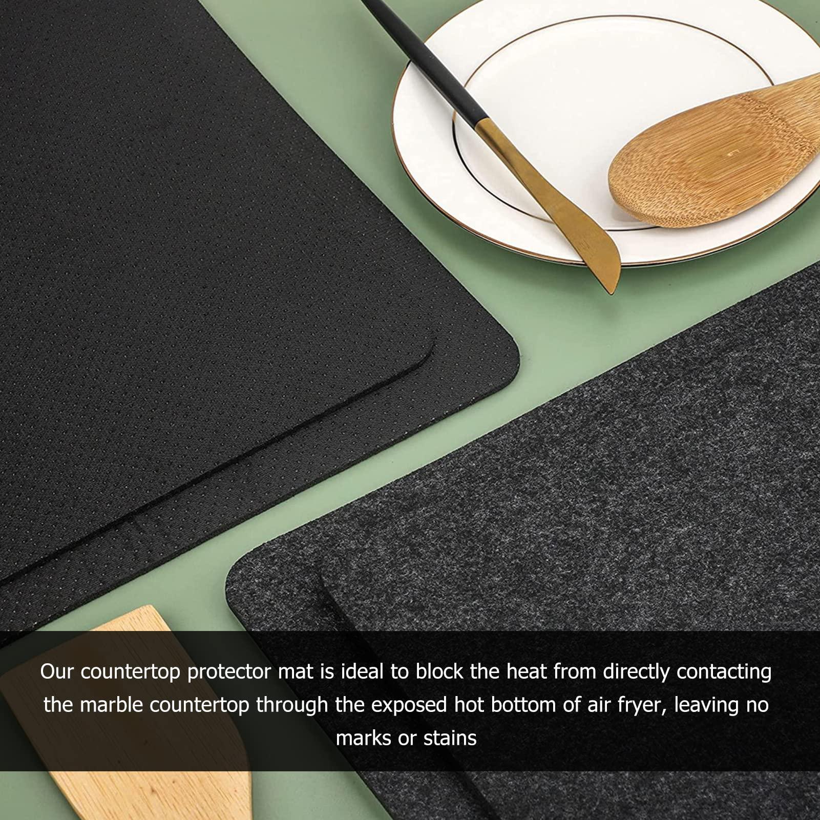 Miskall 2-Pack Heat Resistant Mats - Washable Non-Slip Insulation Pads for Kitchen Countertop - Ideal for Air Fryers and Kitchen Surfaces