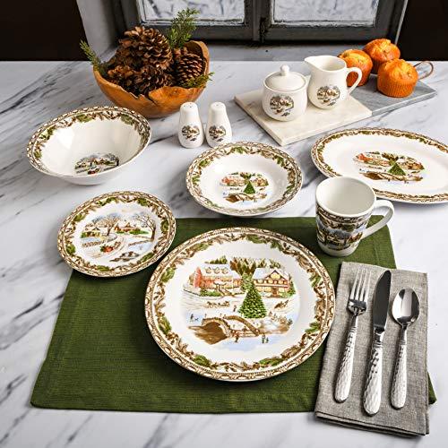 Gibson Gibson Home Christmas Toile 16 Piece Dinnerware Set, Multicolor -