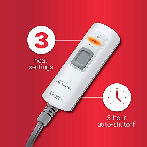 Sunbeam Sunbeam Velvet Plush Heated Throw Beige Cream