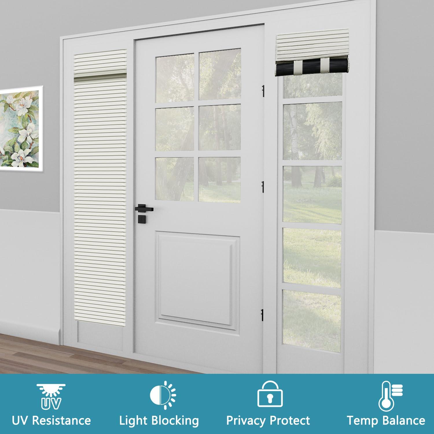 Muamar Muamar Side Door Window Curtains, Front Door Curtains for Small Window, Privacy Door Shades for Sidelight Curtains, Thermal Insulated Door Side Window Covering, White, 1 Panel, W12 X L70