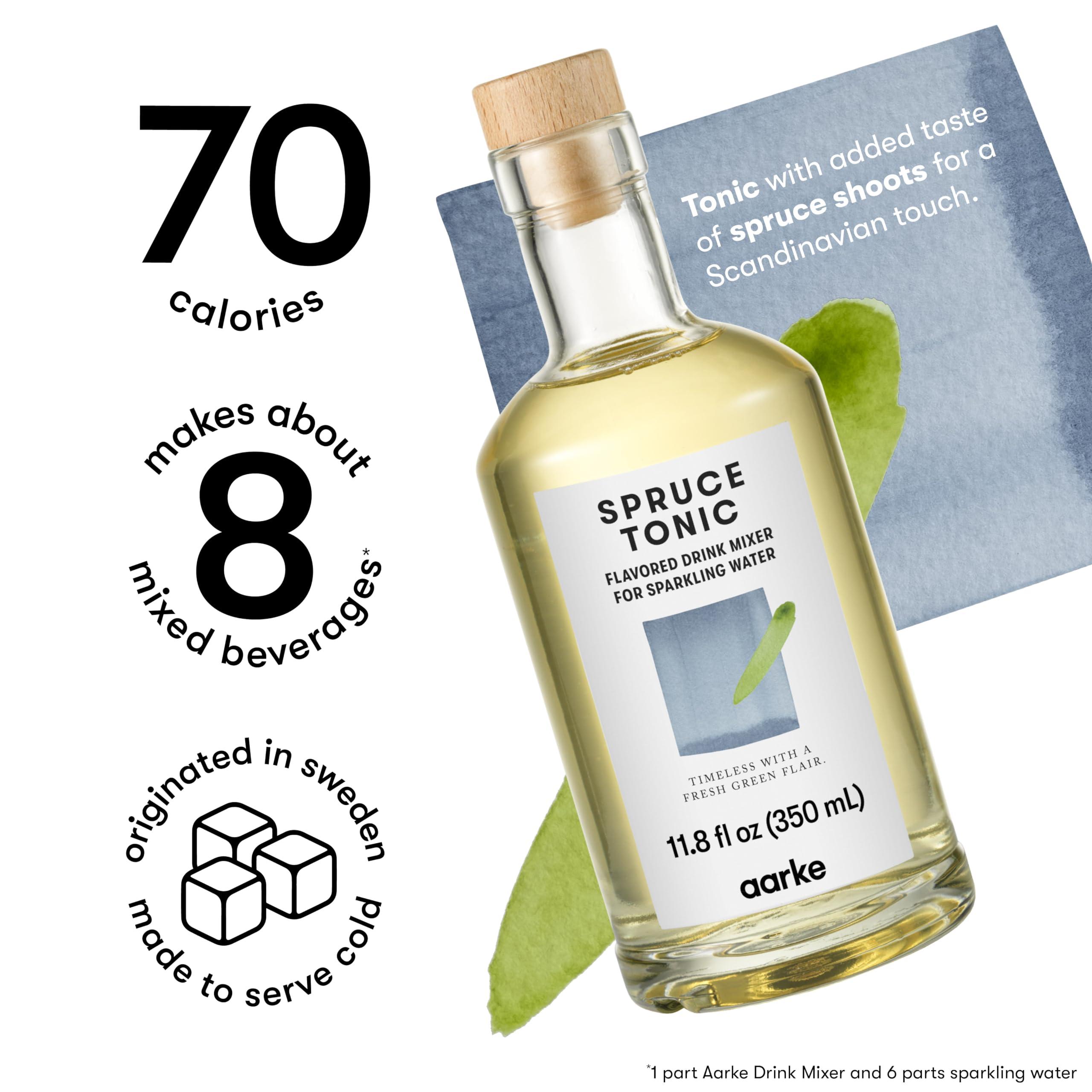 aarke aarke Drink Mixer, Effortless Mixing for Your Home Bar, Crafted Elixir to Complement Your aarke Carbonator, Each Glass Bottle Makes 8 Beverages (Spruce Tonic)