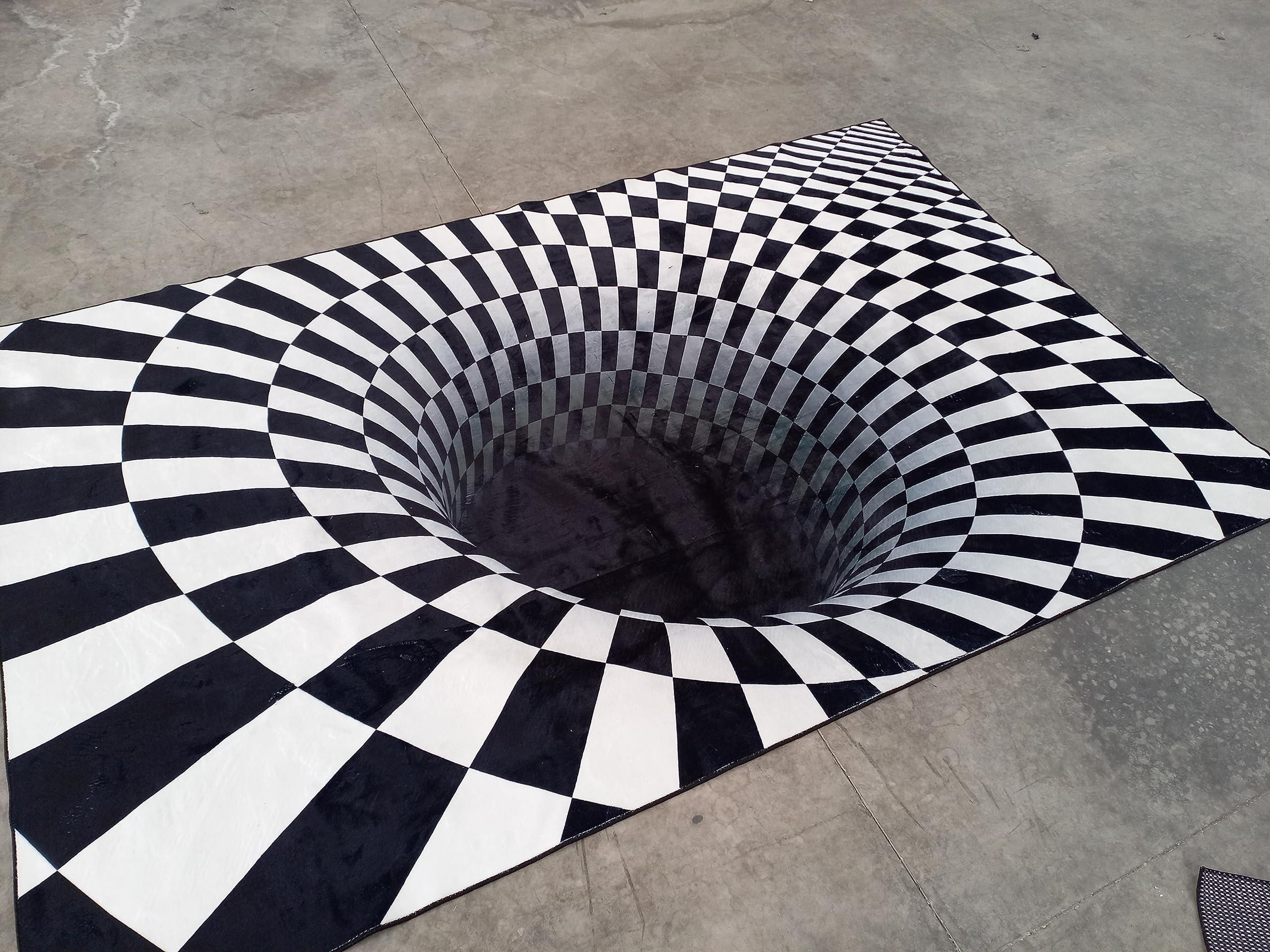 HomeLoft Basics Illusion Rug, Vortex Rug, 3D Rug, Optical Illusion Rug, Optical Illusion,Rectangular Illusion Rug, Vortex Illusion Carpet, Illusion Carpet,3D Rugs D164 (70x110)=180x280cm