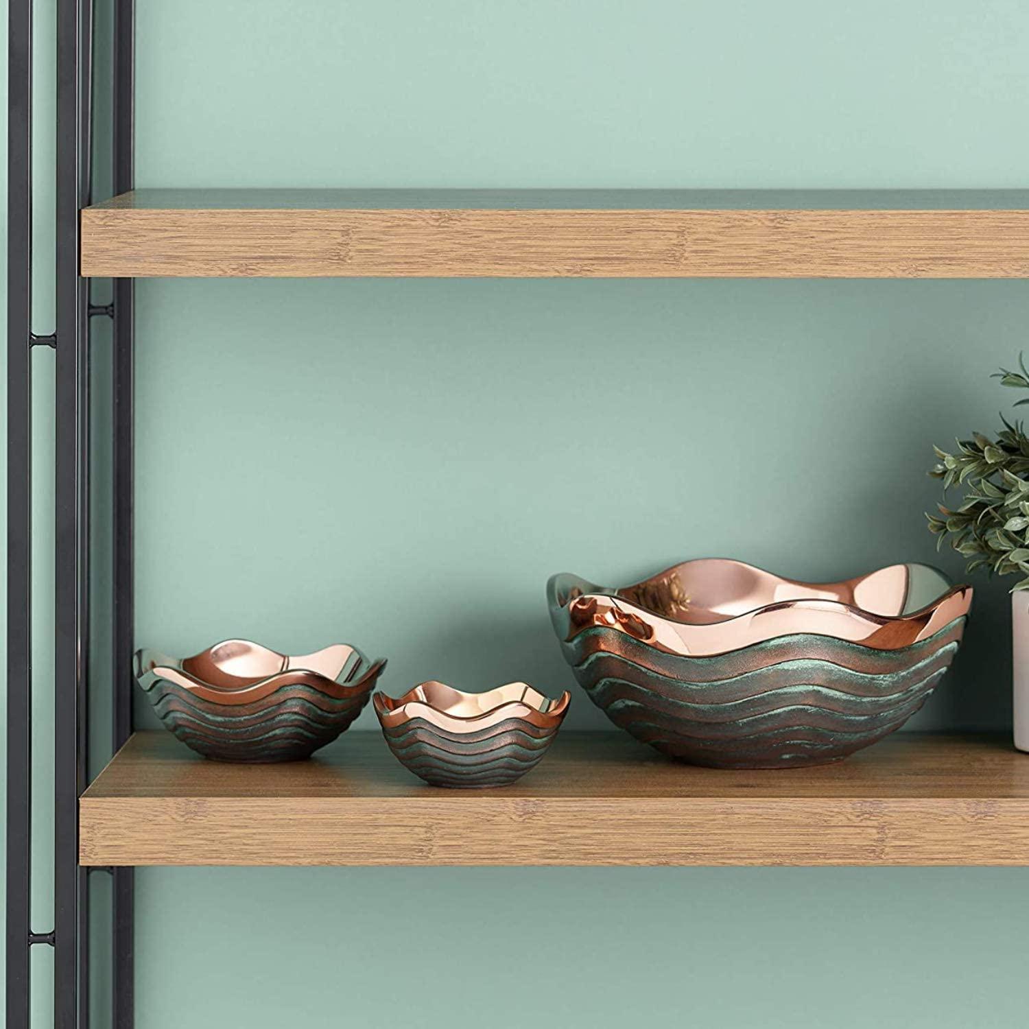 nambe nambe Small Copper Canyon Bowl | 6-Inch Fruit or Snack Bowl for Kitchen Counter, Table, Mantel Dcor | Decorative Scalloped Edge Vegetable Basket | Salad Serving Bowl | 16-Ounce