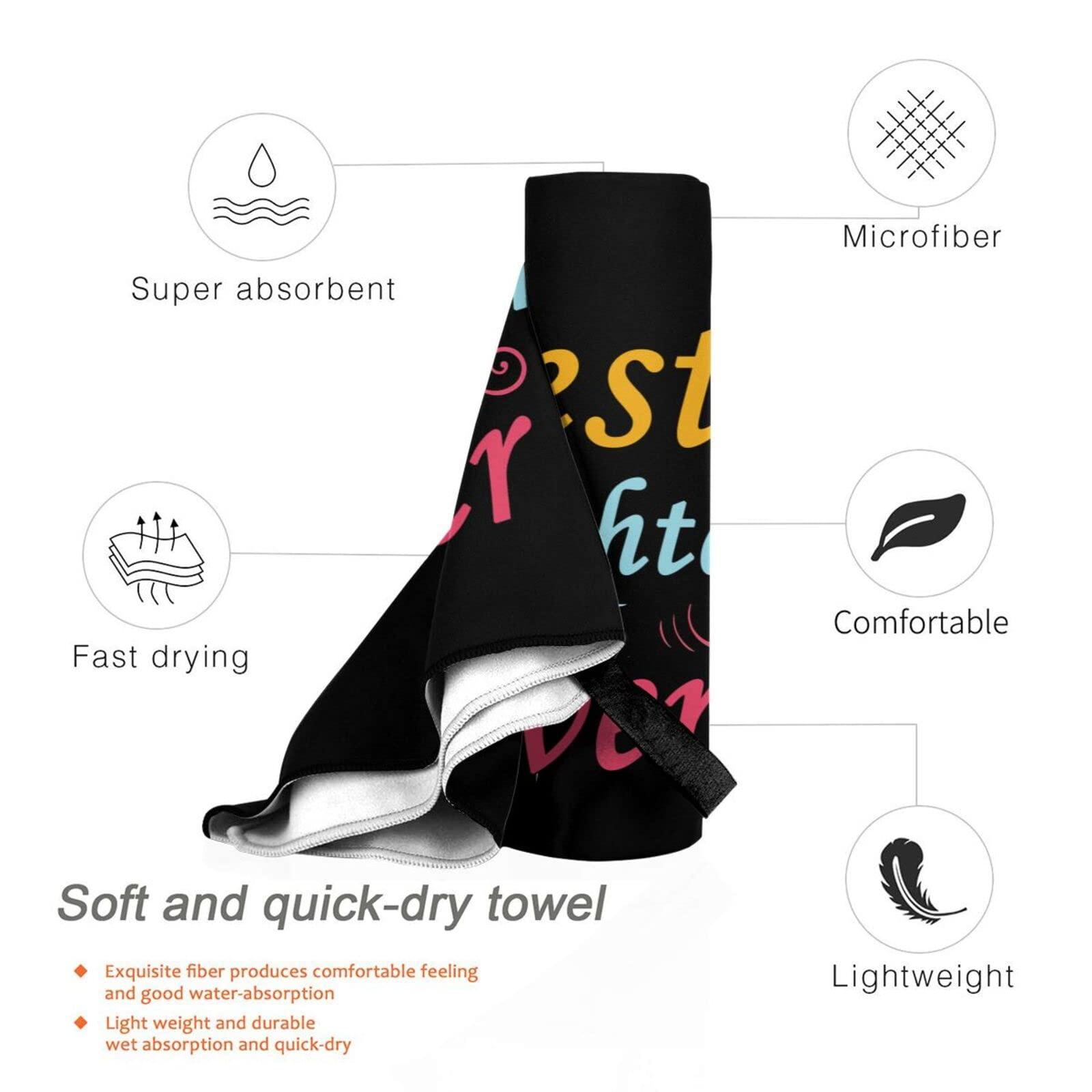 DARLEKS DARLEKS Best Daughter Ever Beach Towel Oversized, Microfiber Beach Towel with Pocket Sand Free Beach Blanket Lightweight Thin Towels 31.5\"X63\"