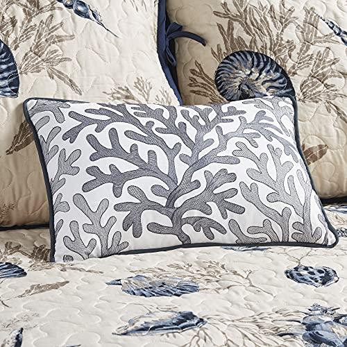 Madison Park Madison Park Daybed Cover Double Sided Quilting Casual Design All Season Bedding Set with Bedskirt, Matching Shams, Decorative Pillow, 75 in x 39 in, Seashell Blue
