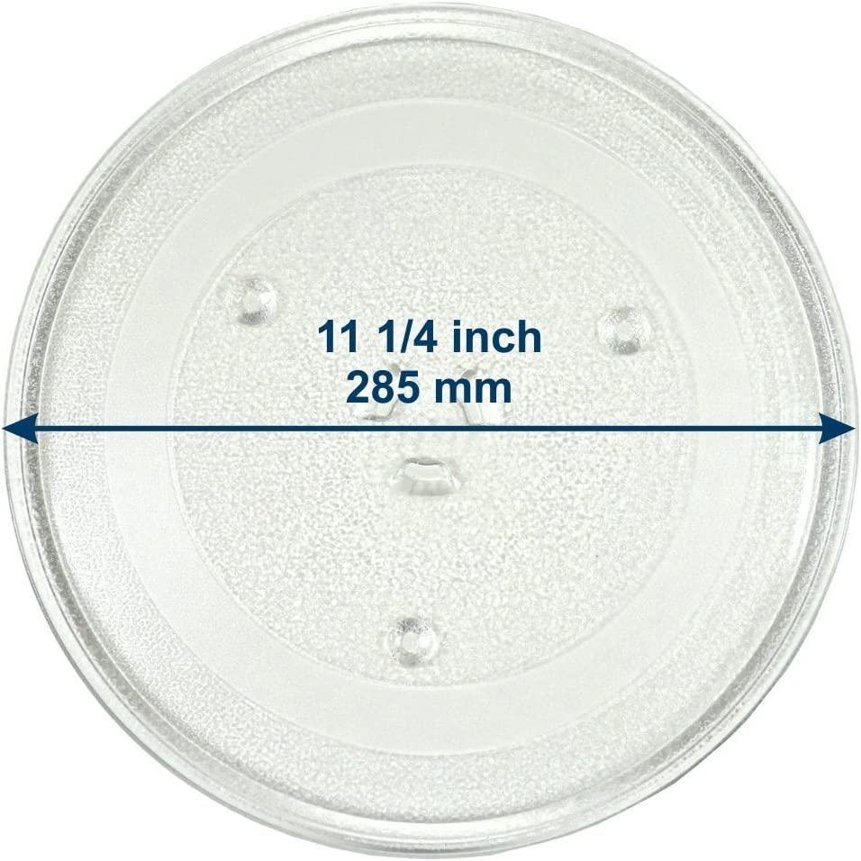 HQRP HQRP 11-1/4 inch Glass Turntable Tray Compatible with GE WB49X10224 HVM1540DP1BB HVM1540DP1WW HVM1540DP2BB HVM1540DP2WW Microwave Oven Cooking Plate