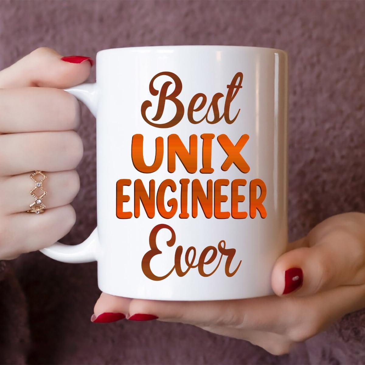 MONIZILUCKY MONIZILUCKY Gifts For Unix Engineer - Best Unix Engineer Ever Mug - Unix Engineer Gifts - 11oz White Ceramic Mug for Office, Women, Men, Work Friends, Coworkers - Thanksgiving, Christmas Gift