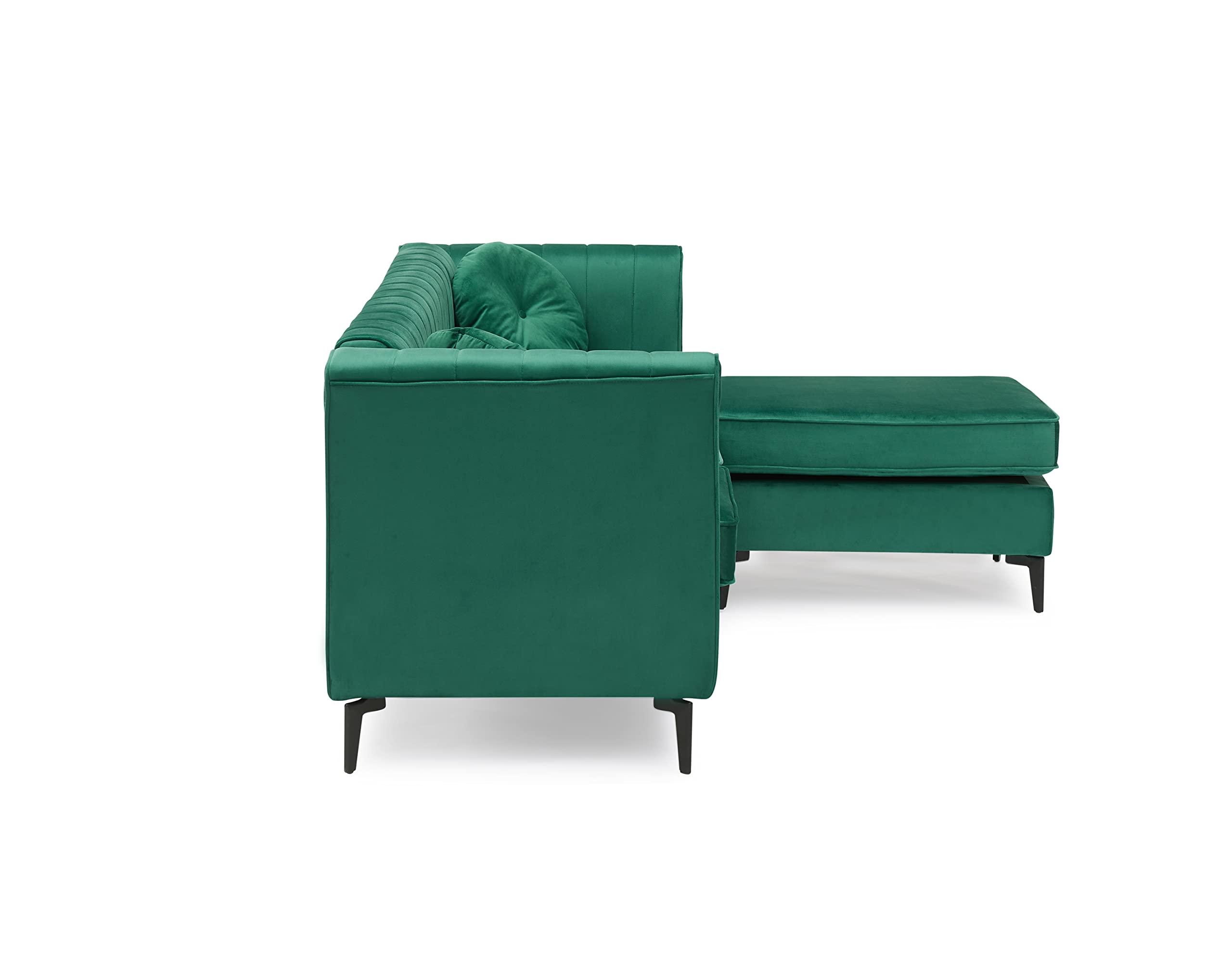 ViolaDresses ViolaDresses Velvet Corner Living Room Sofa Green