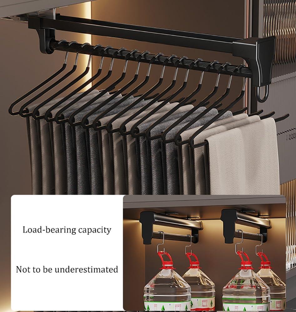 ElicNa ElicNa Pull Out Clothes Hanger Rail for Closet Adjustable Wardrobe Clothing Rail Top Mount Wardrobe Rack for Pants Clothes (Color : White, Size : 310mm/12inch)