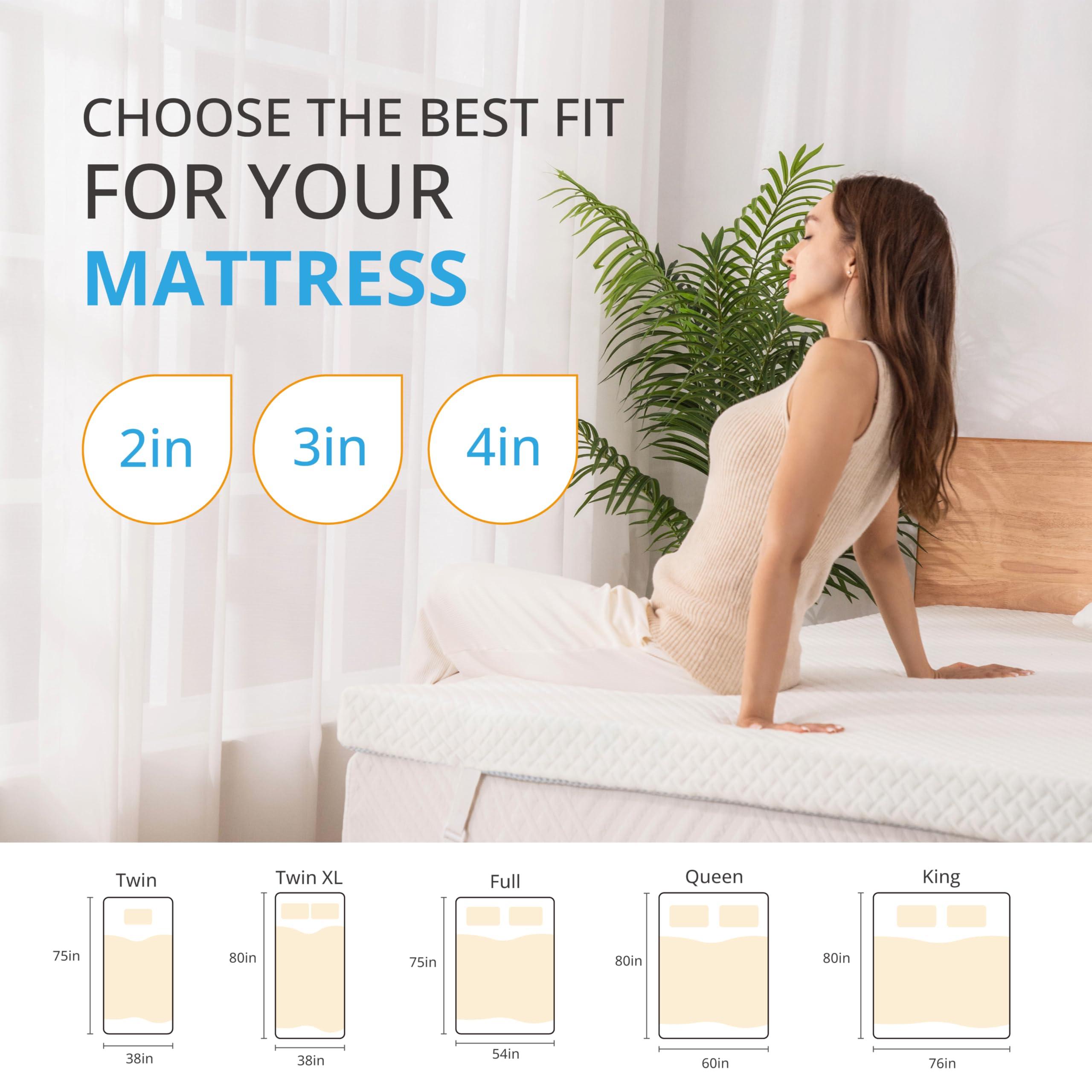 MLILY EGO Gel Memory Foam Mattress Topper, 2 Inch Twin with Removable Breathable Soft Cover, Cooling Bed Topper for Comfort Body Support & Pressure Relief, CertiPUR-US Certified