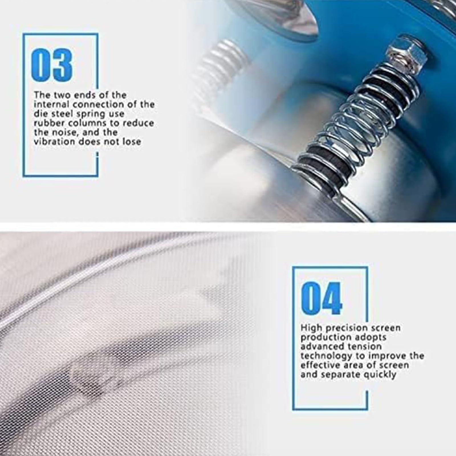 HENGCMM HENGCMM Automatic Powder Sifter Machine Automatic Sieve Shaker Vibrating Machine Flour Sifter Electric Vibrating Sieve Machine 50W Sifter Shaker Machine 1350 r/min for Flours, Herbal Powder,10cm-110V