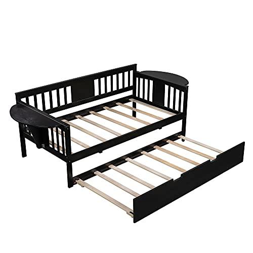 MhaRt Twin Daybed with Drawers, Wood daybed Frame with Storage,Modern and Rustic Casual Twin Daybed (Gray),Modern Style