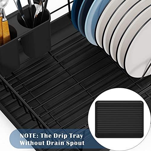 TBWFRD Dish Drainers Dish Drainers Dish Drying Rack|Small Dish Rack with Tray Compact Dish Drainer for Kitchen Counter Cabinet|Stainless/Detachable Dish Rack|Black16.45``*12.05\'\'*4.3\'\'Kitchen Stora
