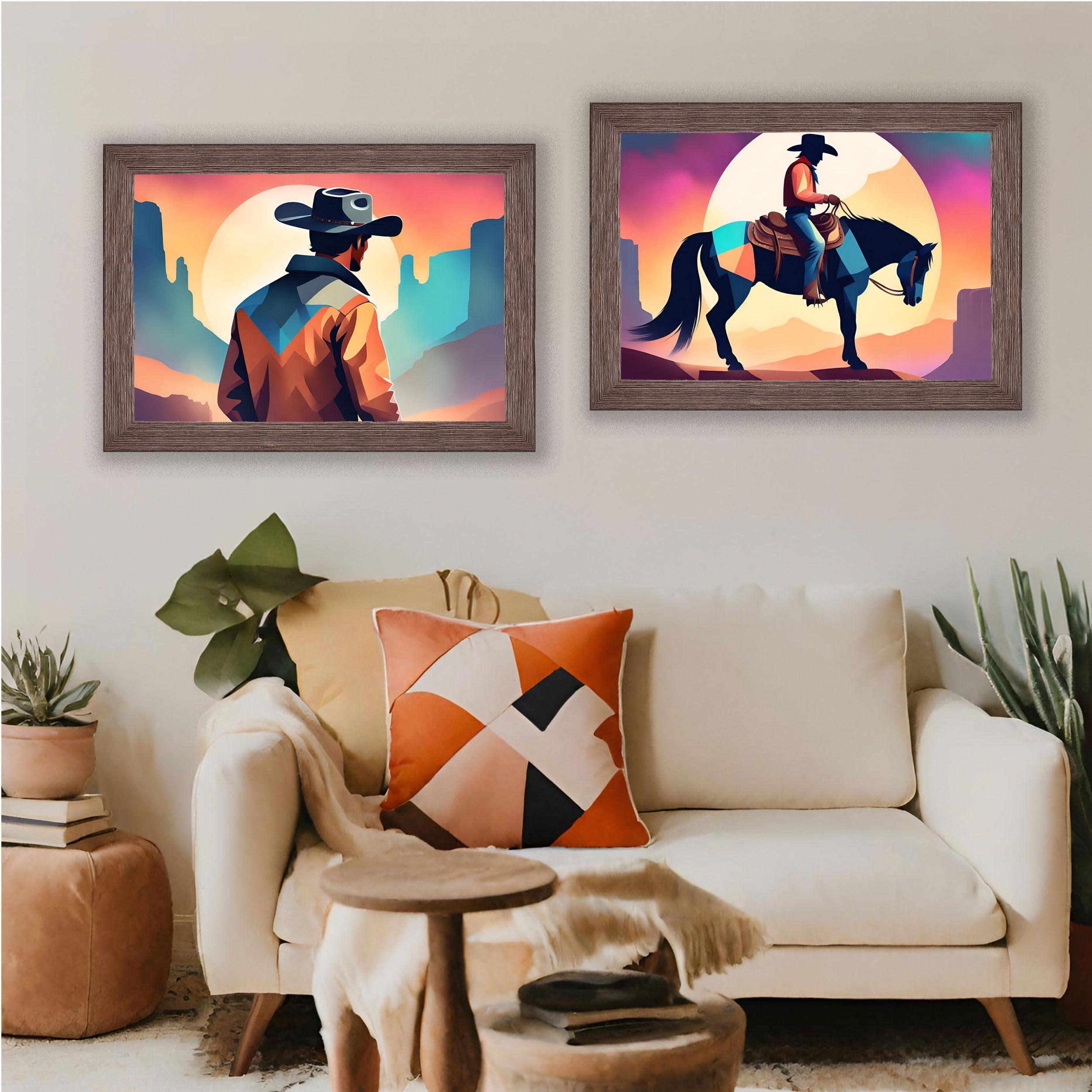 CountryArtHouse 42x15 Frame Brown Distressed Barnwood Picture Frame | Rustic Farmhouse Photo Frame includes UV Acrylic Shatter Guard Front, Acid Free Foam Backing Board, Hanging Hardware