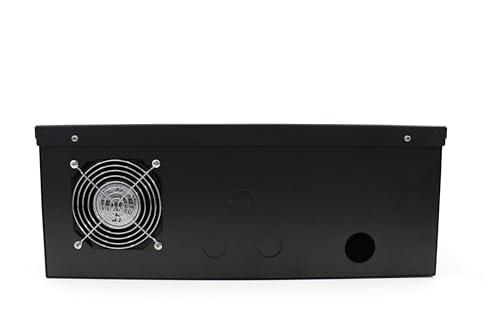 ARES VISION Heavy Duty Steel 18\" x 18\" x 5\" DVR/PC Security Lock box with 16 Gauge steel walls, Exhaust Fan, Great electonics lock box for stores, gyms, classrooms, and any public place (BLACK, 21\"x24\"x8\")