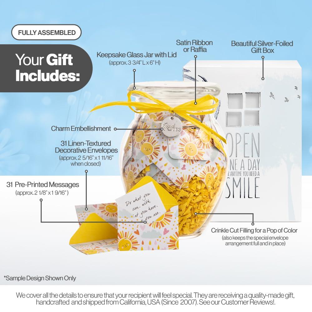 KindNotes KindNotes Glass Keepsake Gift Jar with Sympathy Messages - Refreshing Floral